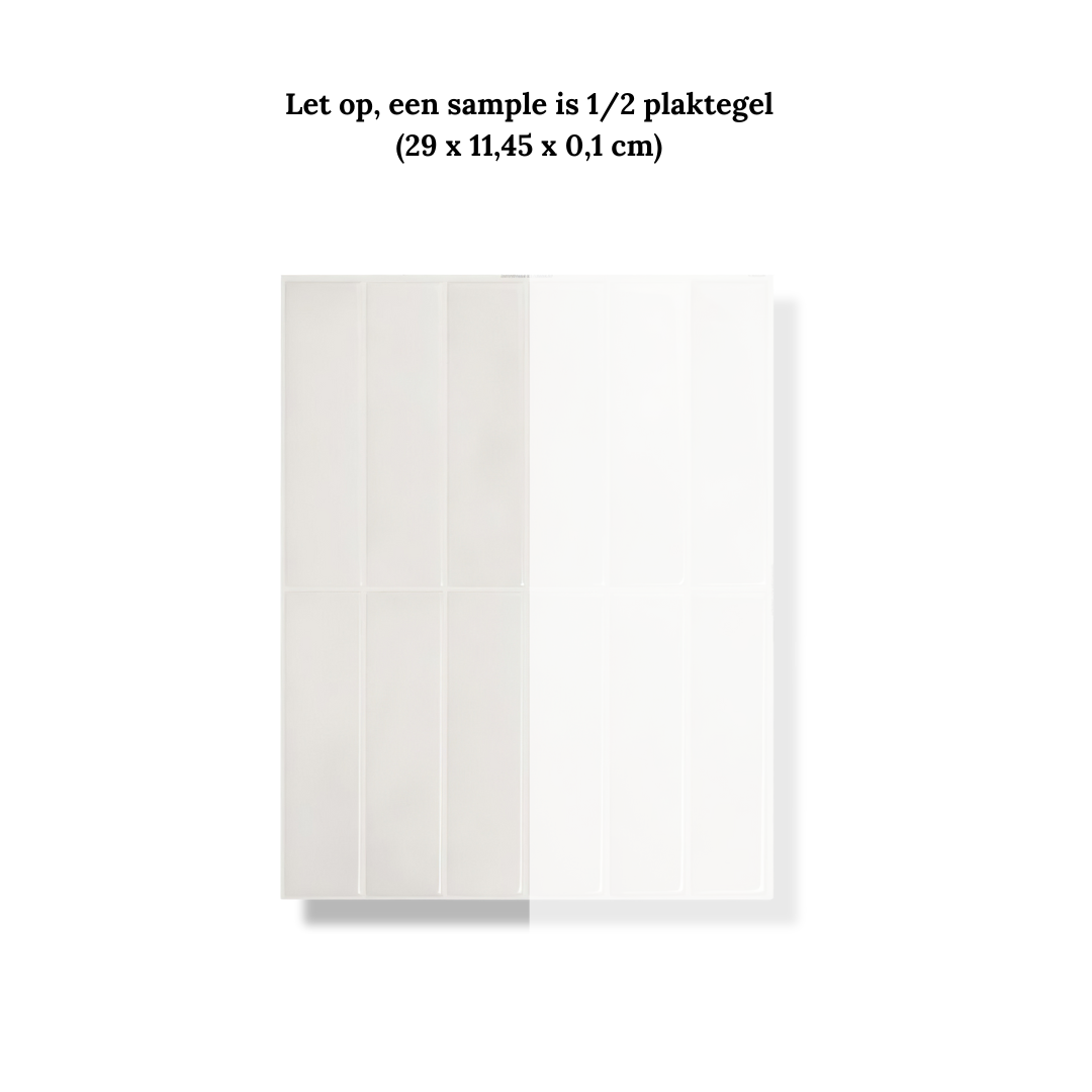 Basic white oblong adhesive tile 1mm