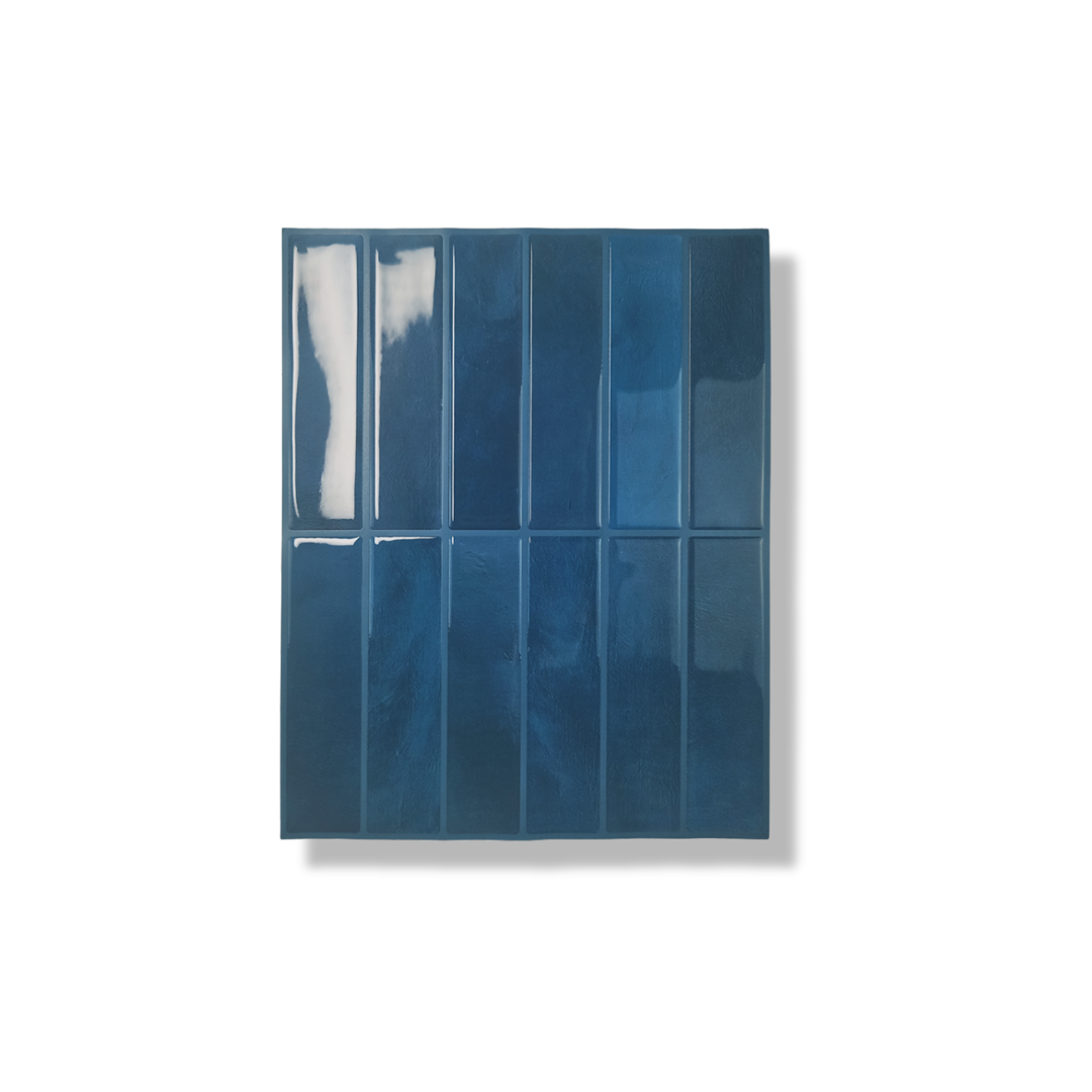 Deep blue oblong adhesive tile 1mm