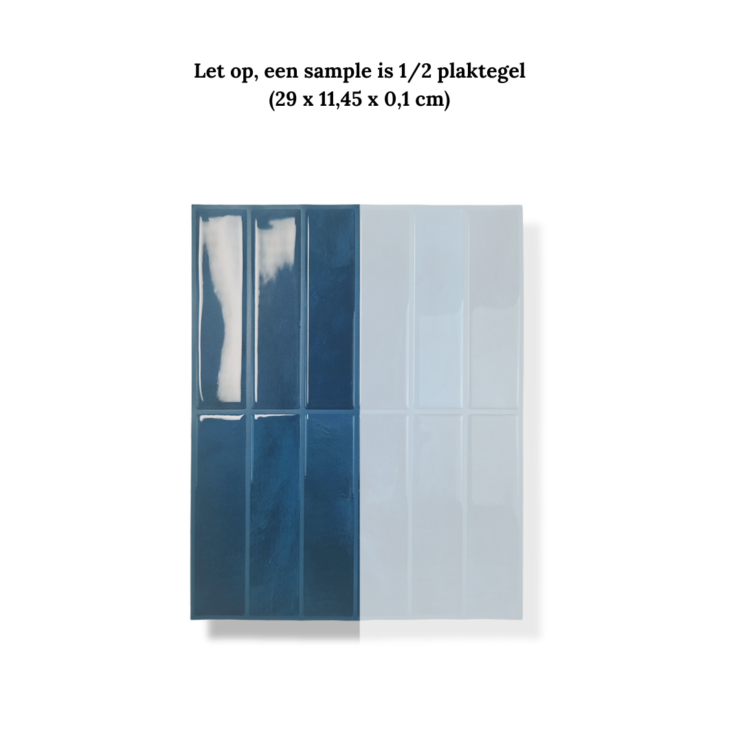 Deep blue oblong adhesive tile 1mm