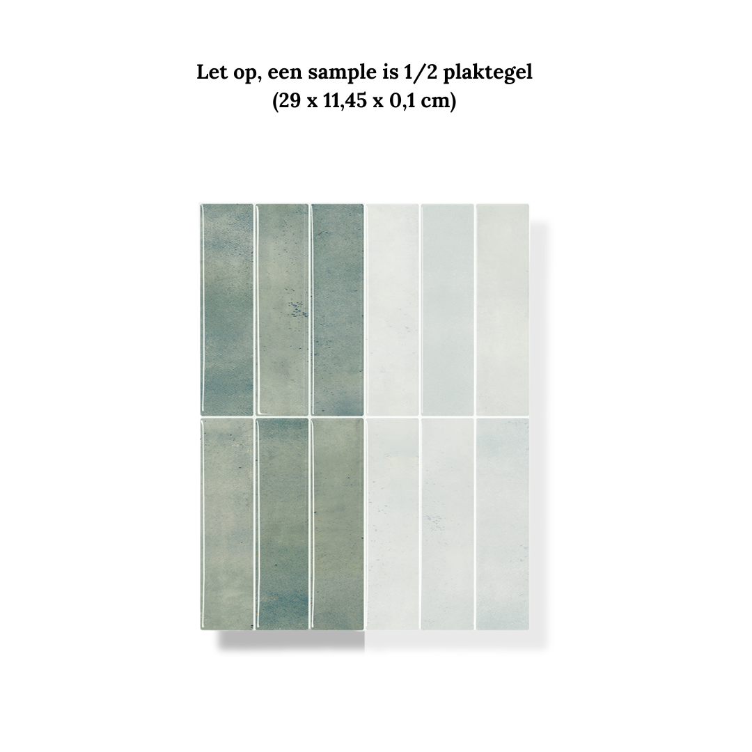 Earthy green oblong adhesive tile 1mm