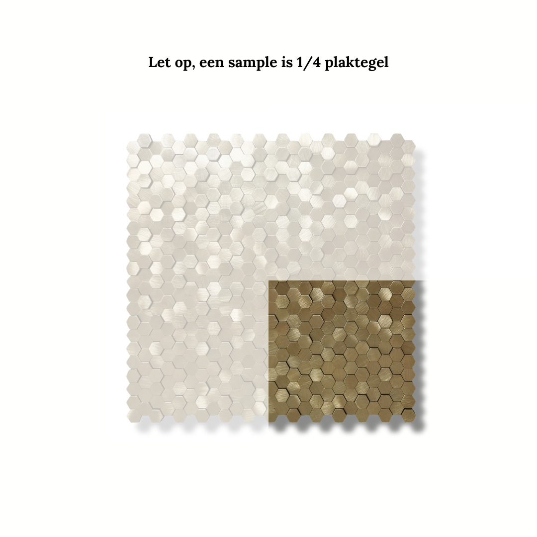 Plaktegels Mozaiek geborsteld bronze 3d