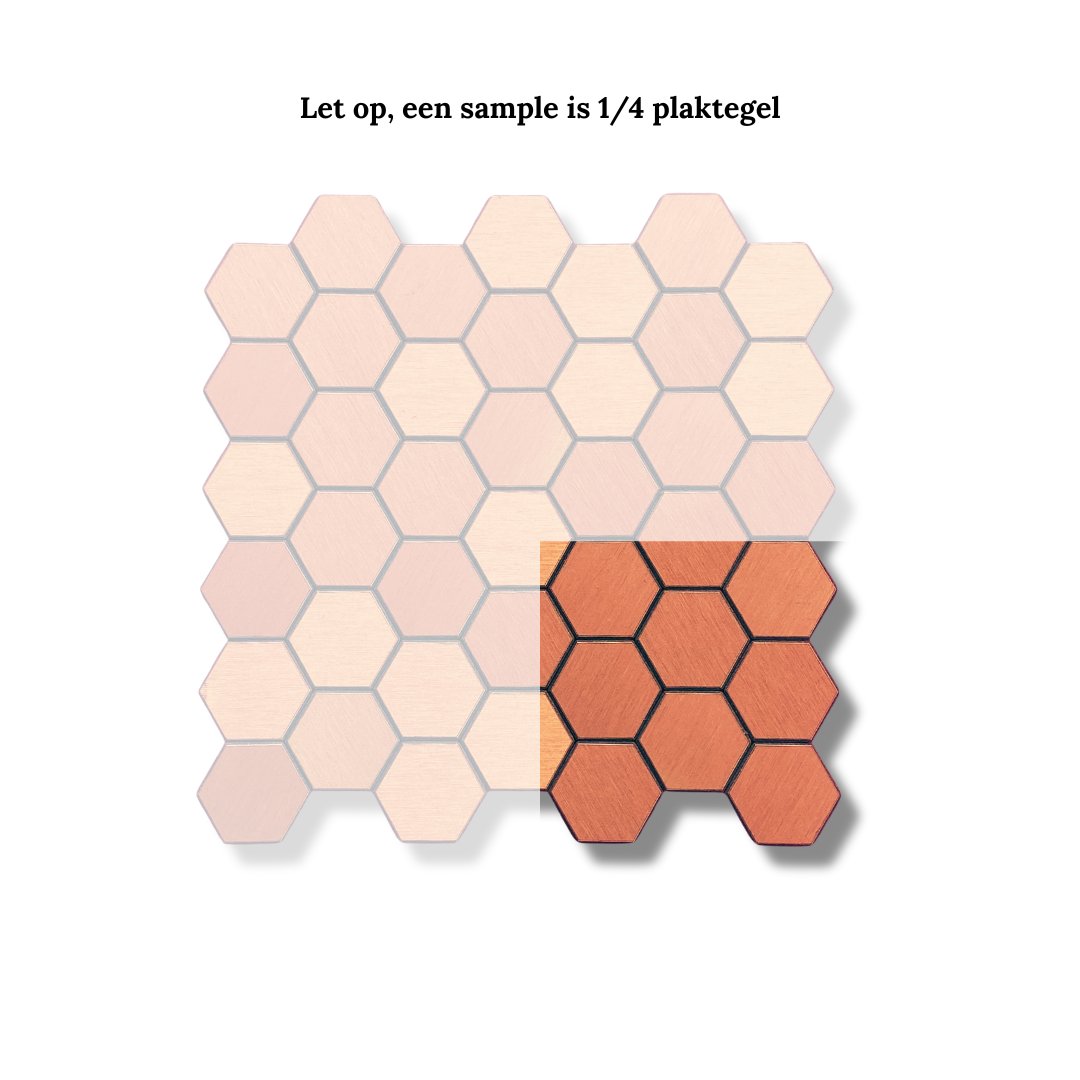 Mosaic tile brushed bronze hexagon