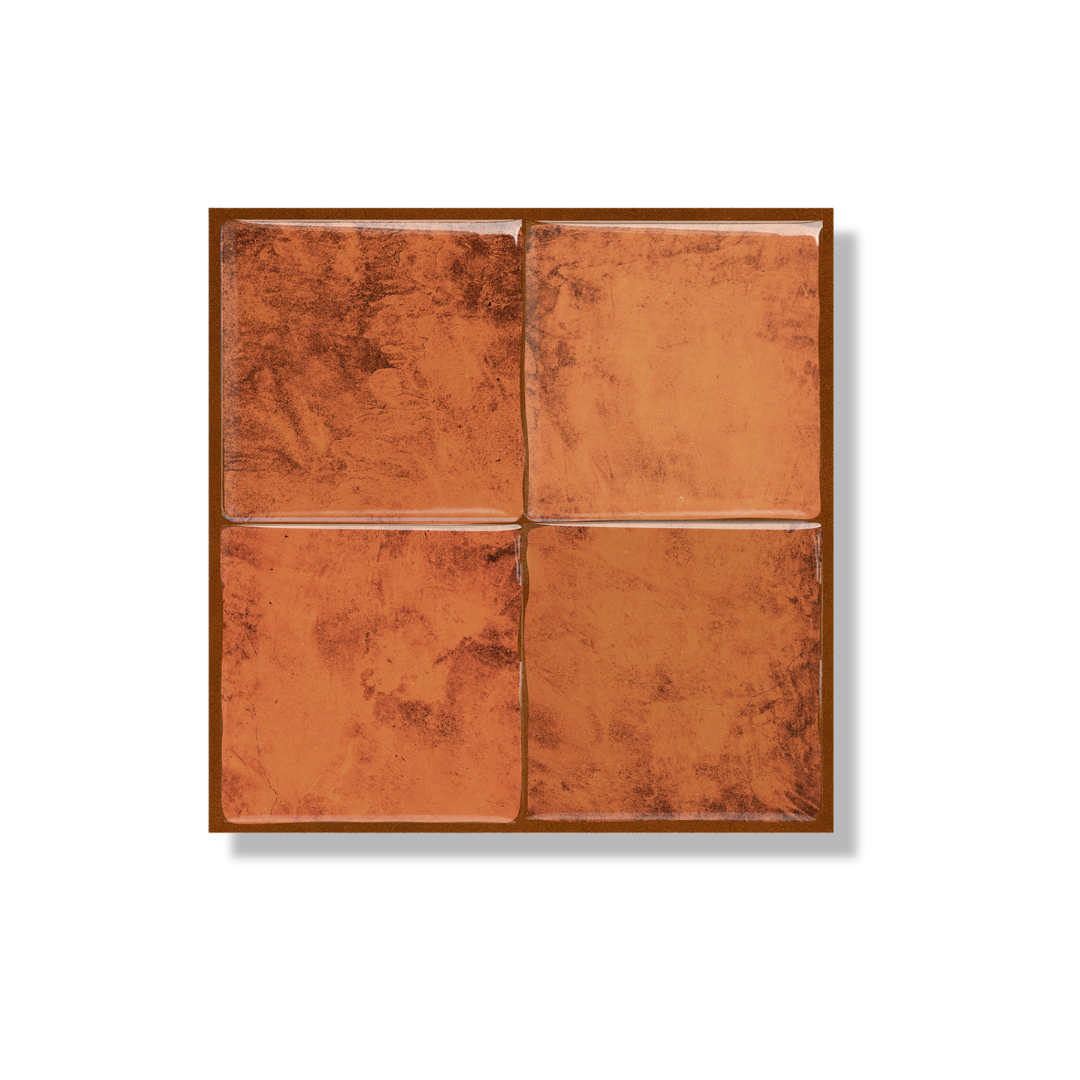 Sweet cognac square adhesive tile 1mm