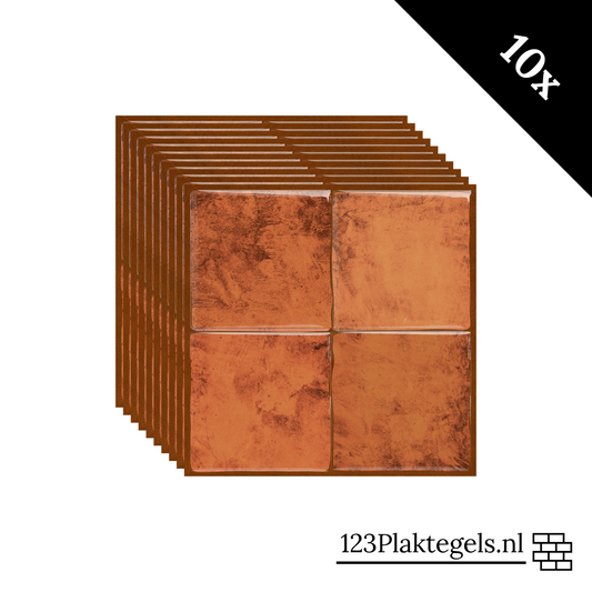 Sweet cognac square adhesive tile 1mm