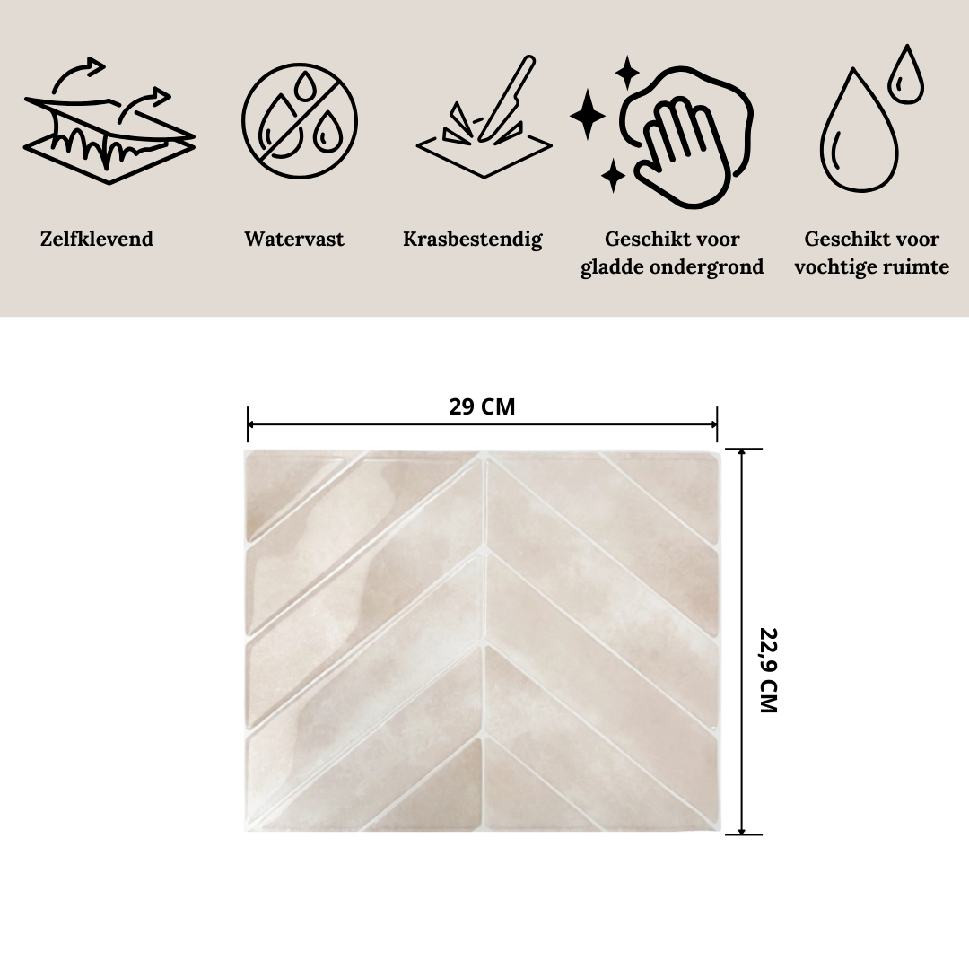 Adhesive tile Rose glow chevron 1mm
