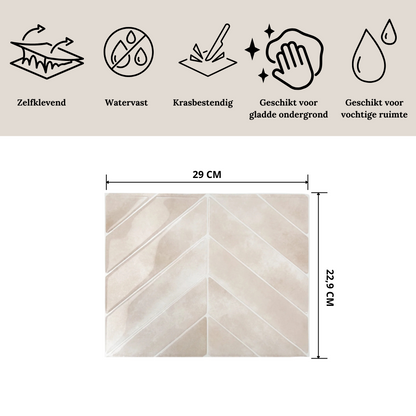 Adhesive tile Rose glow chevron 1mm