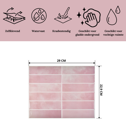 Adhesive tile Rose bliss oblong 1mm