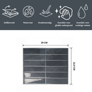Black mist adhesive tile, oblong, 1mm