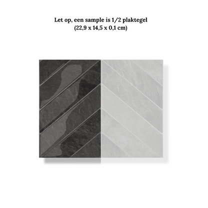 Black mist chevron adhesive tile 1mm