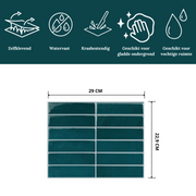 Adhesive tile Dark green oblong 1mm