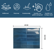 Deep blue oblong adhesive tile 1mm