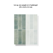 Earthy green oblong adhesive tile 1mm