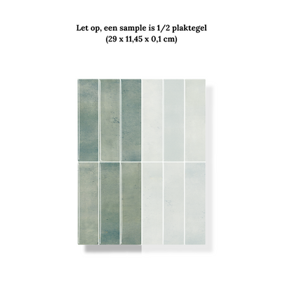 Earthy green oblong adhesive tile 1mm