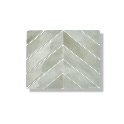 Adhesive tile Fresh green chevron 1mm