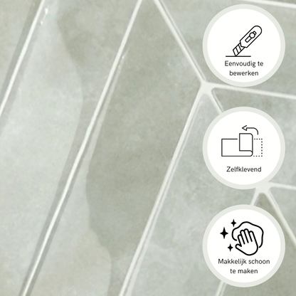 Adhesive tile Fresh green chevron 1mm