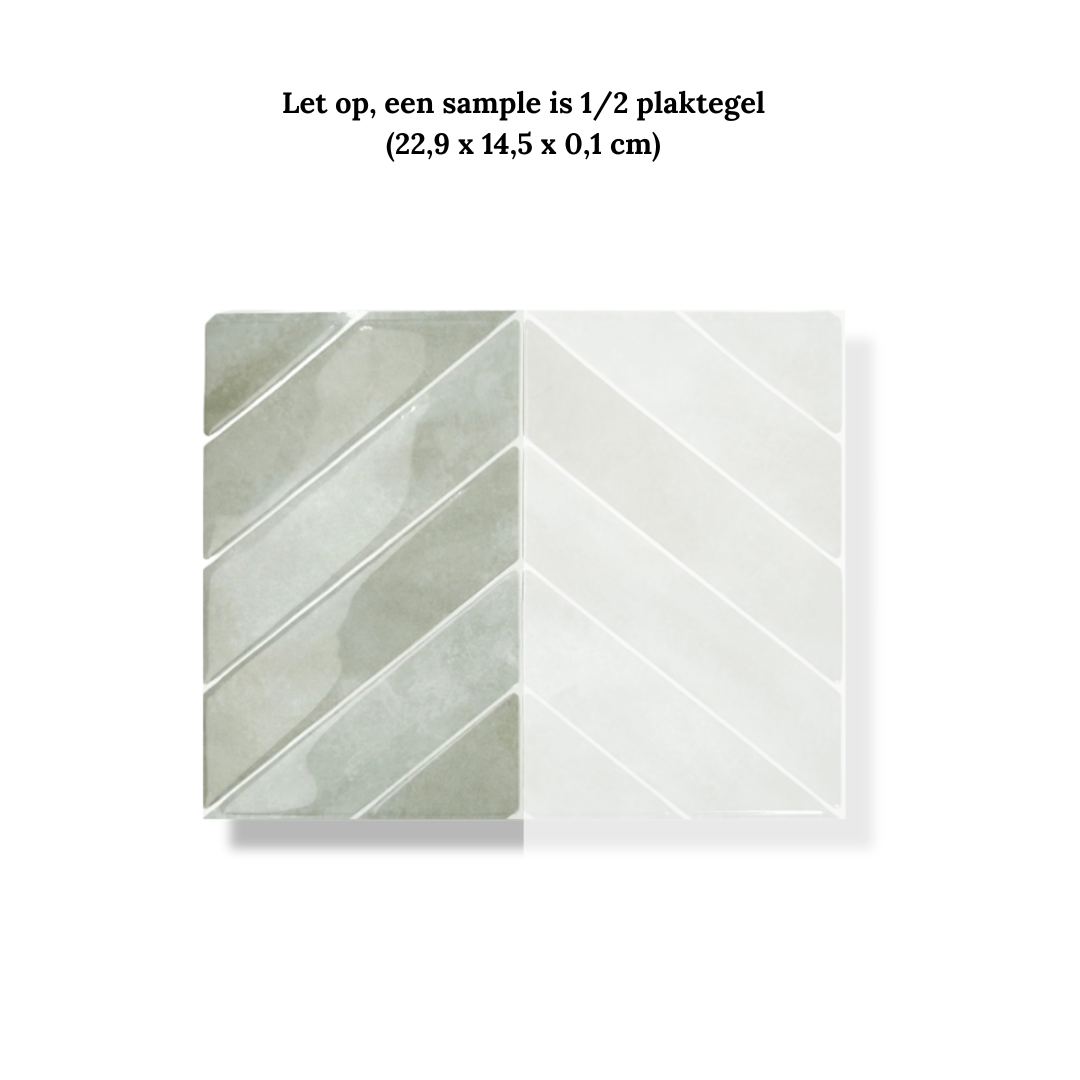 Adhesive tile Fresh green chevron 1mm