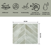 Adhesive tile Fresh green chevron 1mm
