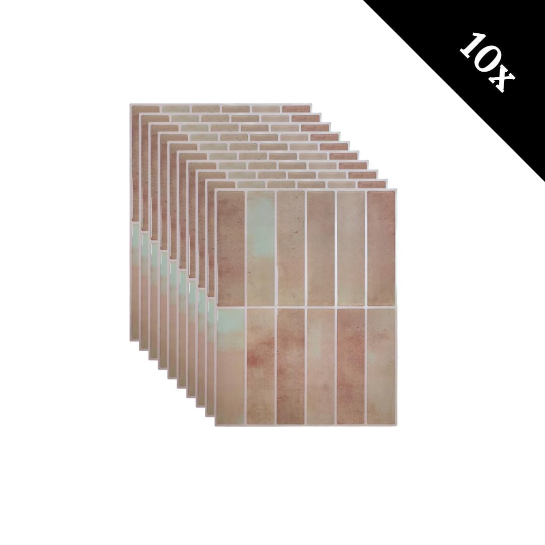 Terra salmon adhesive tile, oblong, 1mm