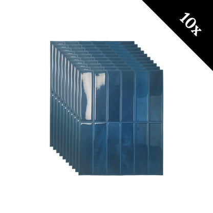 Deep blue oblong adhesive tile 1mm