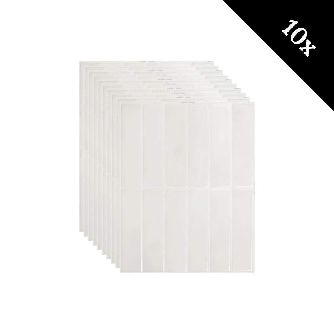 Basic white oblong adhesive tile 1mm
