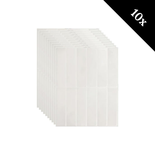 Basic white oblong adhesive tile 1mm