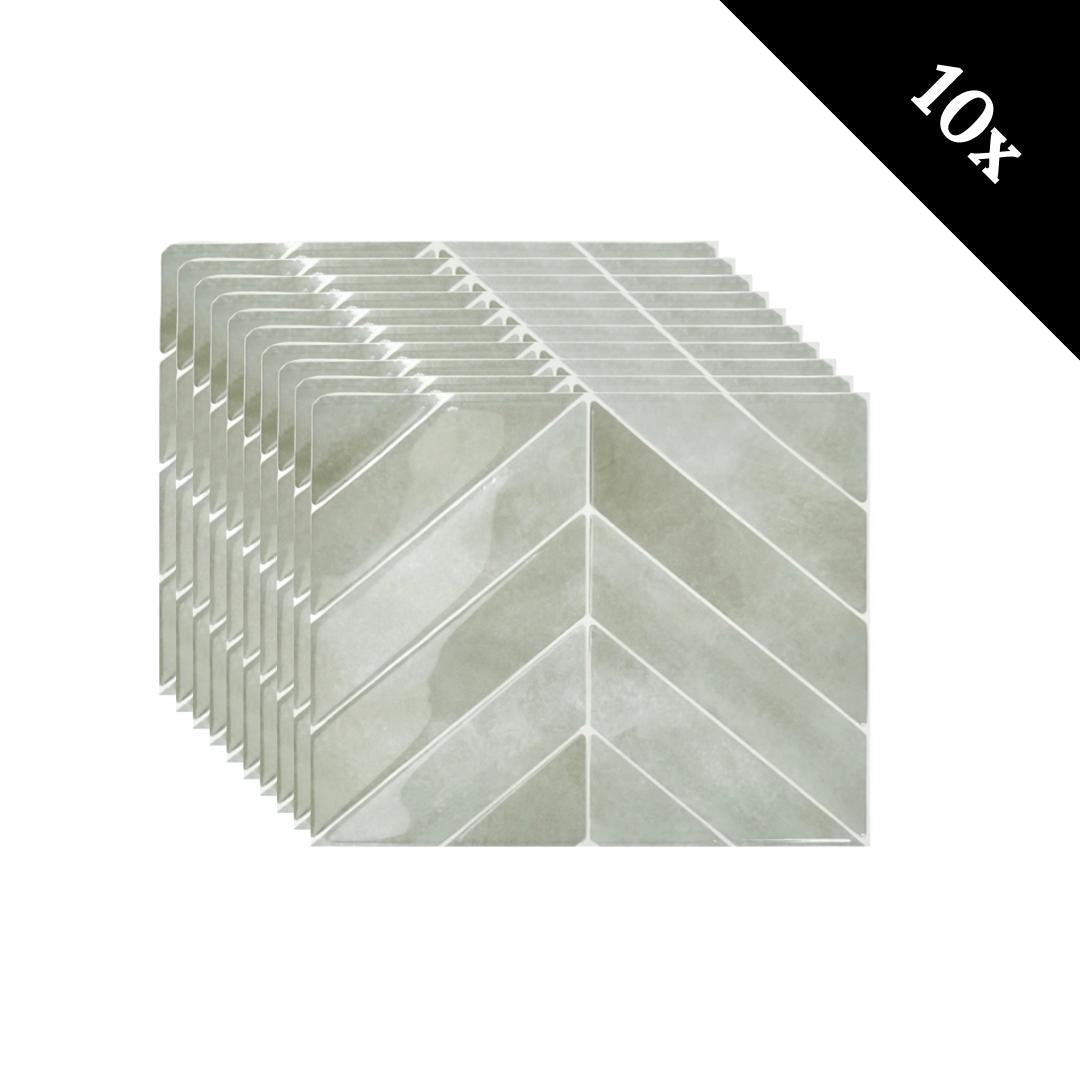 Adhesive tile Fresh green chevron 1mm