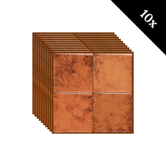 Sweet cognac square adhesive tile 1mm