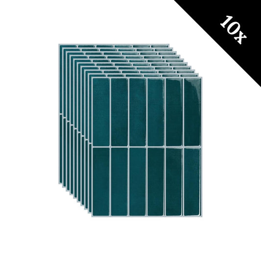 Adhesive tile Dark green oblong 1mm