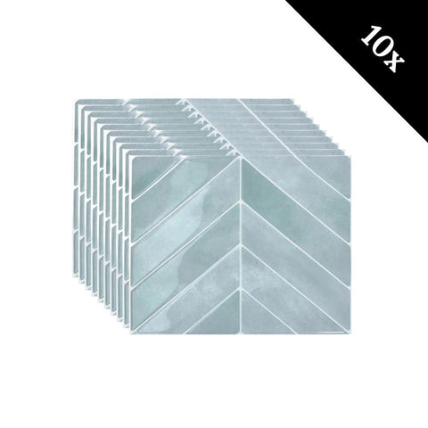 Adhesive tiles Ice blue chevron 1mm