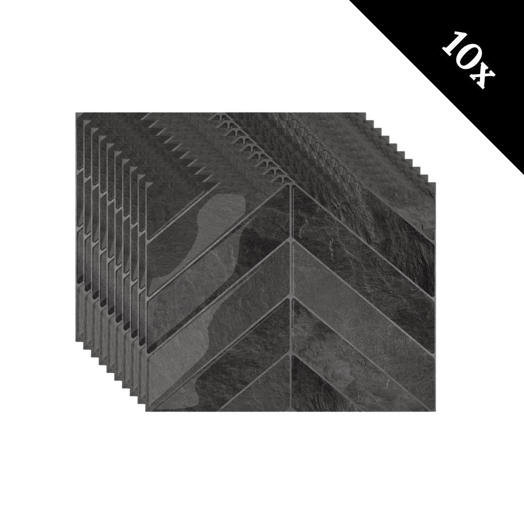 Black mist chevron adhesive tile 1mm