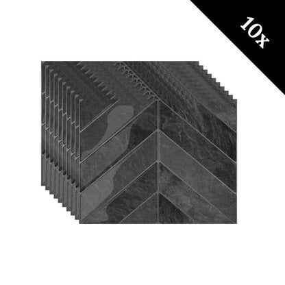 Black mist chevron adhesive tile 1mm