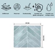 Adhesive tiles Ice blue chevron 1mm