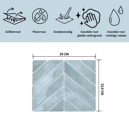 Adhesive tiles Ice blue chevron 1mm