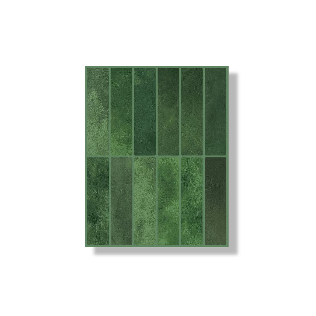 Adhesive tile Mossy green oblong 1mm