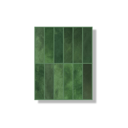 Adhesive tile Mossy green oblong 1mm