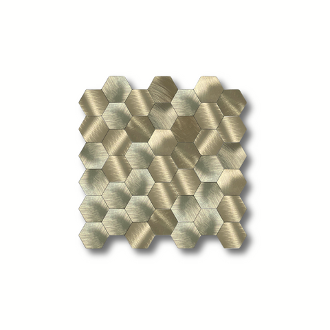 Mosaic tile brushed gold hexagon