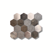 Mosaic tile brown gold hexagon large