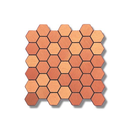 Mosaic tile brushed bronze hexagon