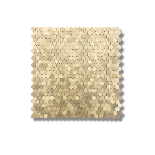 Mosaic tile brushed gold 3d hexagon