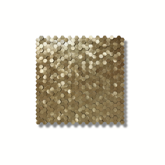 Plaktegels Mozaiek  geborsteld bronze 3d