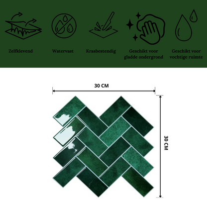 Adhesive tile Evergreen elegance herringbone 2.3mm
